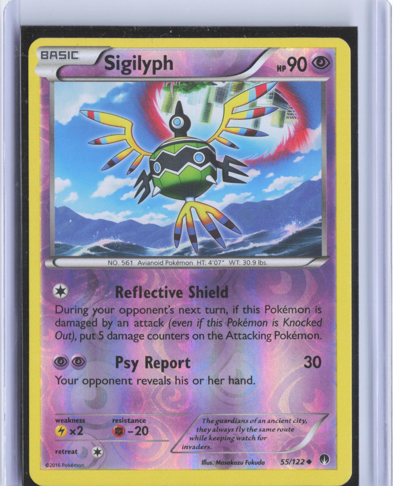 Sigilyph 55/122 Uncommon BREAKpoint Pokemon Reverse Holo TCG Card