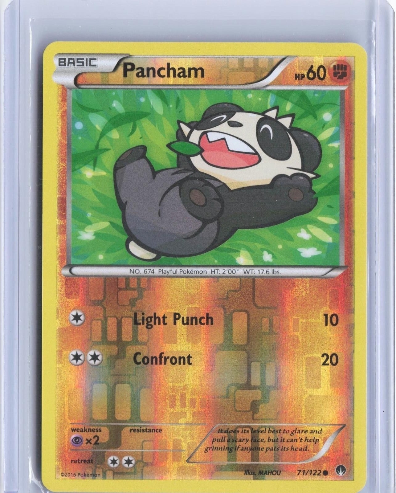Pancham 71/122 Common BREAKpoint Pokemon Reverse Holo TCG Card