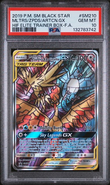 PSA 10 2019 POKEMON SM BLACK STAR PROMO #SM210 MLTRS/ZPDS/ARTCN.GX HIF ELITE TRAINER BOX-F.A. Graded Pokémon TCG Card