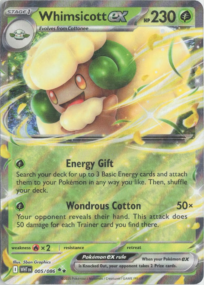 Whimsicott ex - 005/086 - SV: White Flare (WHT) Pokémon Card TCG
