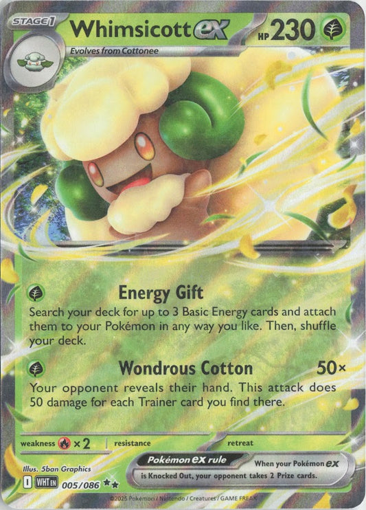 Whimsicott ex - 005/086 - SV: White Flare (WHT) Pokémon Card TCG