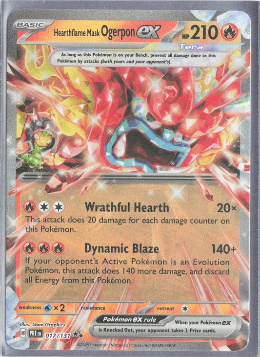 Hearthflame Mask Ogerpon ex - 017/131 - SV: Prismatic Evolutions (PRE) Pokémon Card TCG