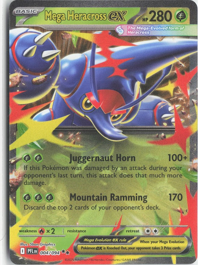 Mega Heracross ex - 004/094 - ME02: Phantasmal Flames (PFL) Pokemon TCG