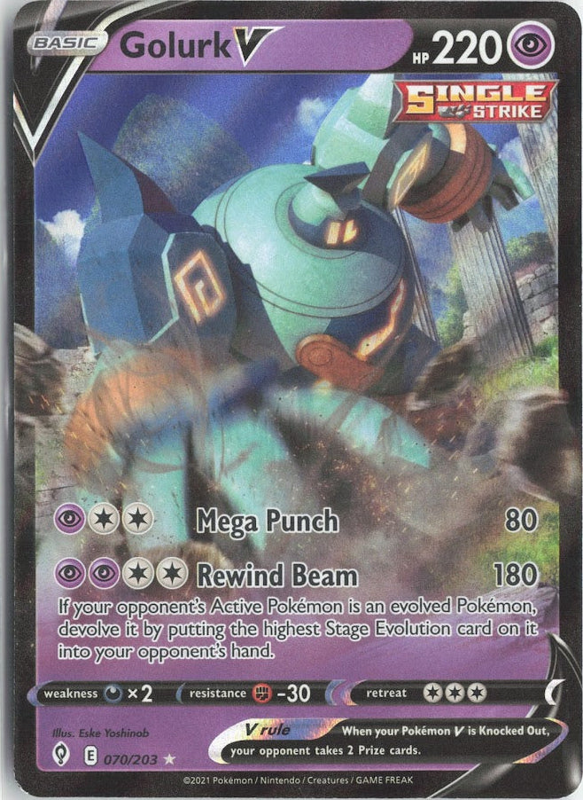 Golurk V - 070/203 - SWSH07: Evolving Skies (SWSH07) Pokemon TCG