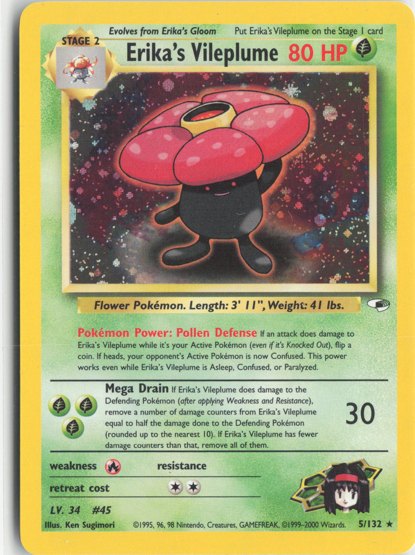 Erika's Vileplume 5/132  Holo - Gym Heroes (G1) POKÉMON TCG