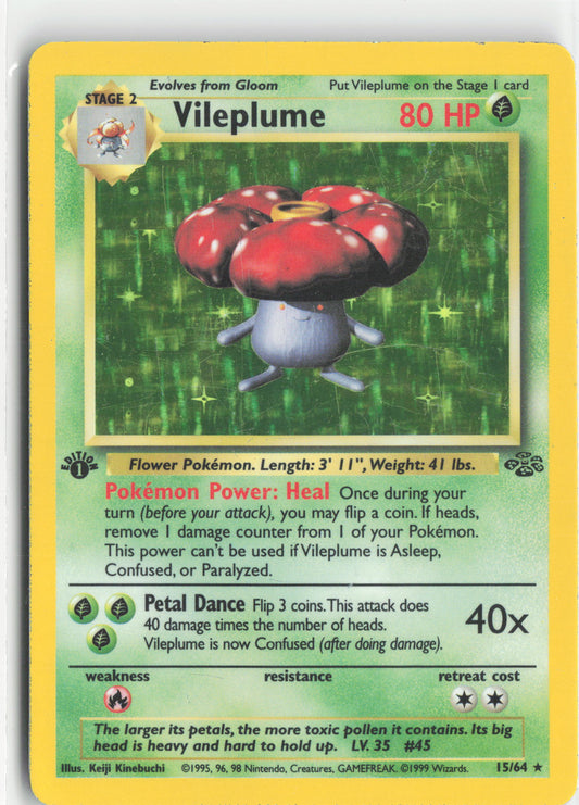 Vileplume 15/64 1st Edition Holo (15) - Jungle (JU) POKÉMON TCG