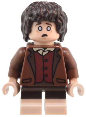 LEGO Lord of the Rings - Frodo Baggins - Reddish Brown Jacket, Light Nougat Feet lor131 Set: 10333
