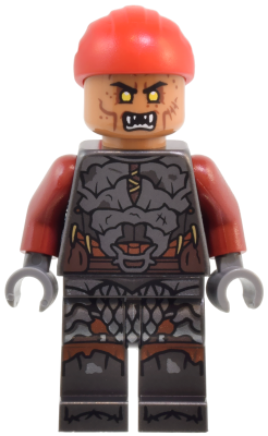 LEGO Lord of the Rings - Orc - Medium Nougat Head, Pearl Dark Gray Armor, Red Bandana Item No: lor138 Set: 10333