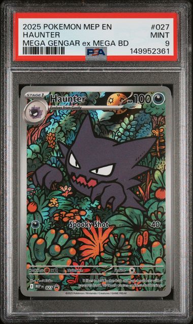 PSA 9 2025 POKEMON MEP EN-ME BLACK STAR PROMO #027 HAUNTER MEGA GENGAR ex MEGA BD Graded Pokémon TCG