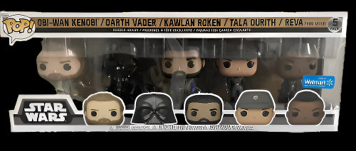 Funko Pop! Star Wars OBI-Wan Kenobi - Exclusive 5-Pack Including OBI-Wan Kenobi, Darth Vader, Kawlan Roken, Tala Durith, and Reva