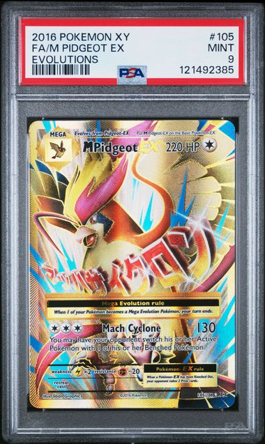 PSA 9 M Pidgeot EX (Full Art) 105/108 - XY - Evolutions (EVO) Pokémon TCG